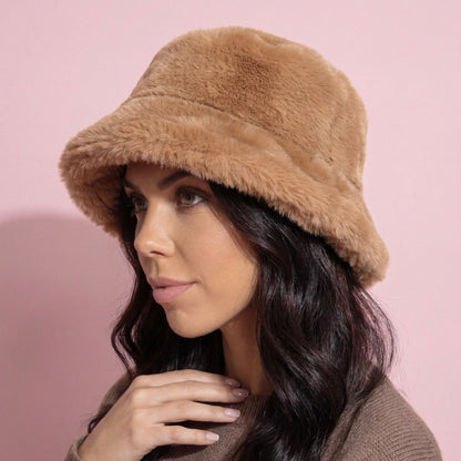 Anna-Kaci Women's Plush Furry Bucket Hat with Soft Cozy Lining