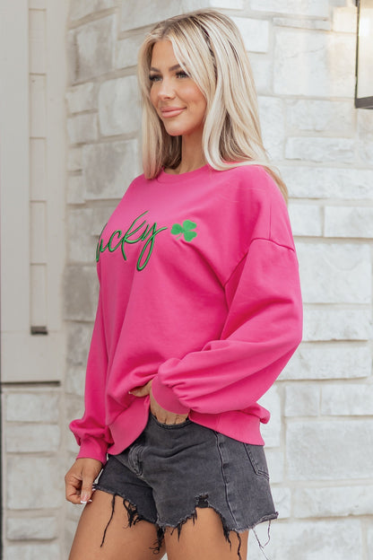 Threaded Pear Armani Clover Embroidered Loose Pullover