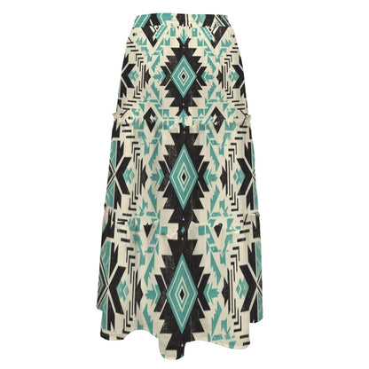Baha Ranch San Angelo Aztec Tiered Prairie Maxi Skirt