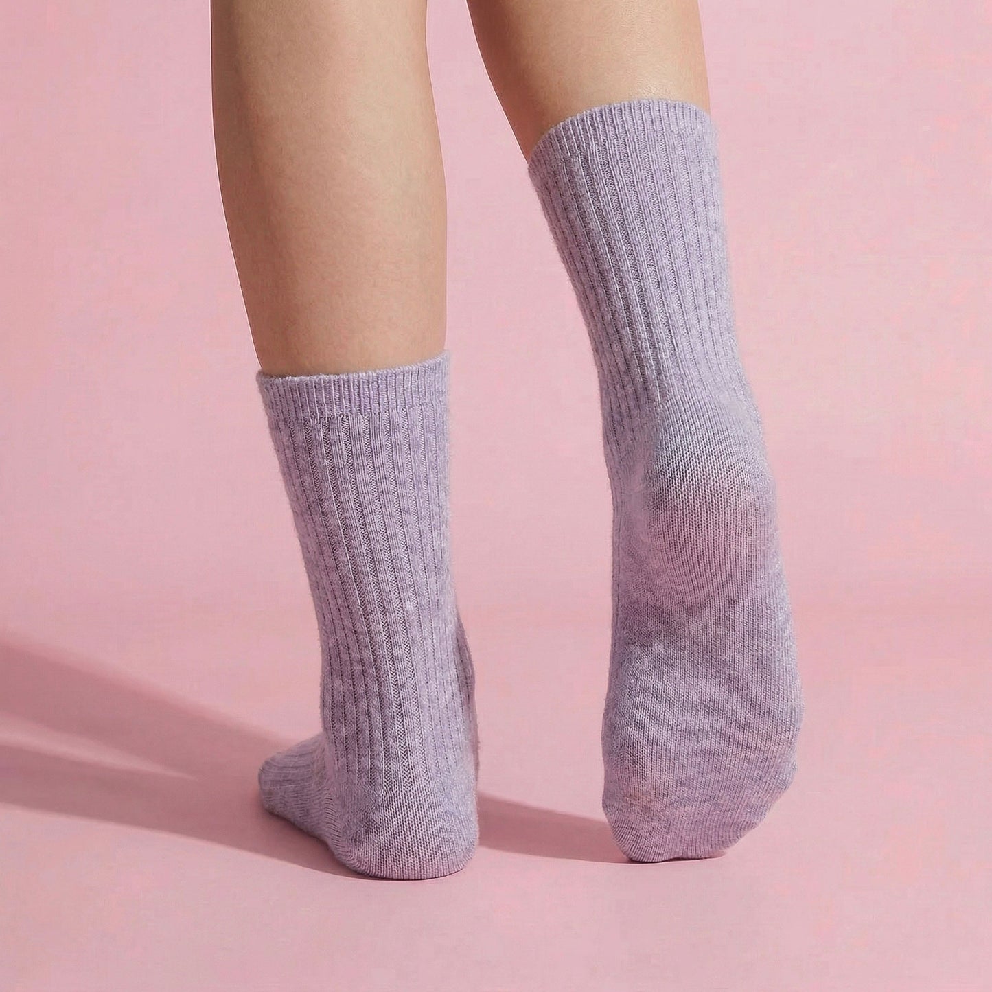 Anna-Kaci Women's 3-Pair Ribbed Crew Socks Set Soft Stretch Knit Fabric Minimal Everyday Comfort Socks