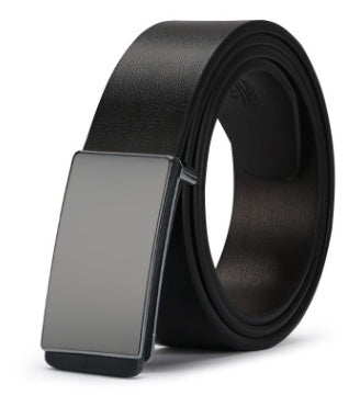 Young Man’s Smooth Leather Belt | Korean Tide Student Plate Buckle Belt | Men’s Minimalist PU Leather Leisure Belt | Trendy K-Fashion Smooth Waist Belt | 2026 High-Fashion Casual Plate Buckle Accessory
