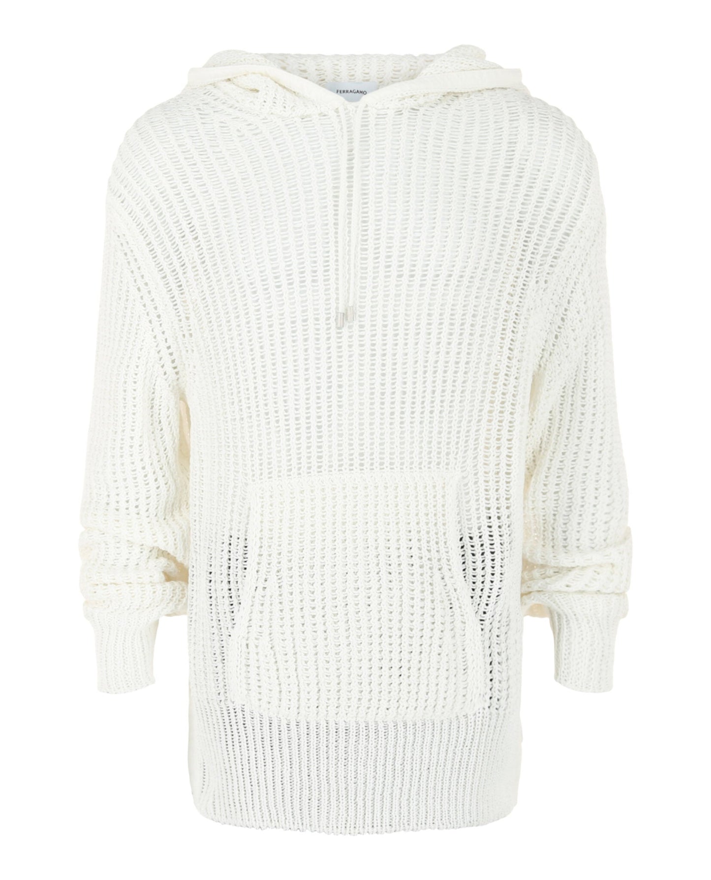 Ferragamo Crochet Drop-Sleeve Hoodie