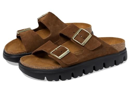 Birkenstock Arizona Pap Chunky Suede Leather Sandals Narrow