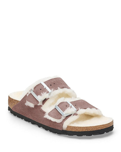 Birkenstock Arizona Shearling Suede Leather Sandal Narrow