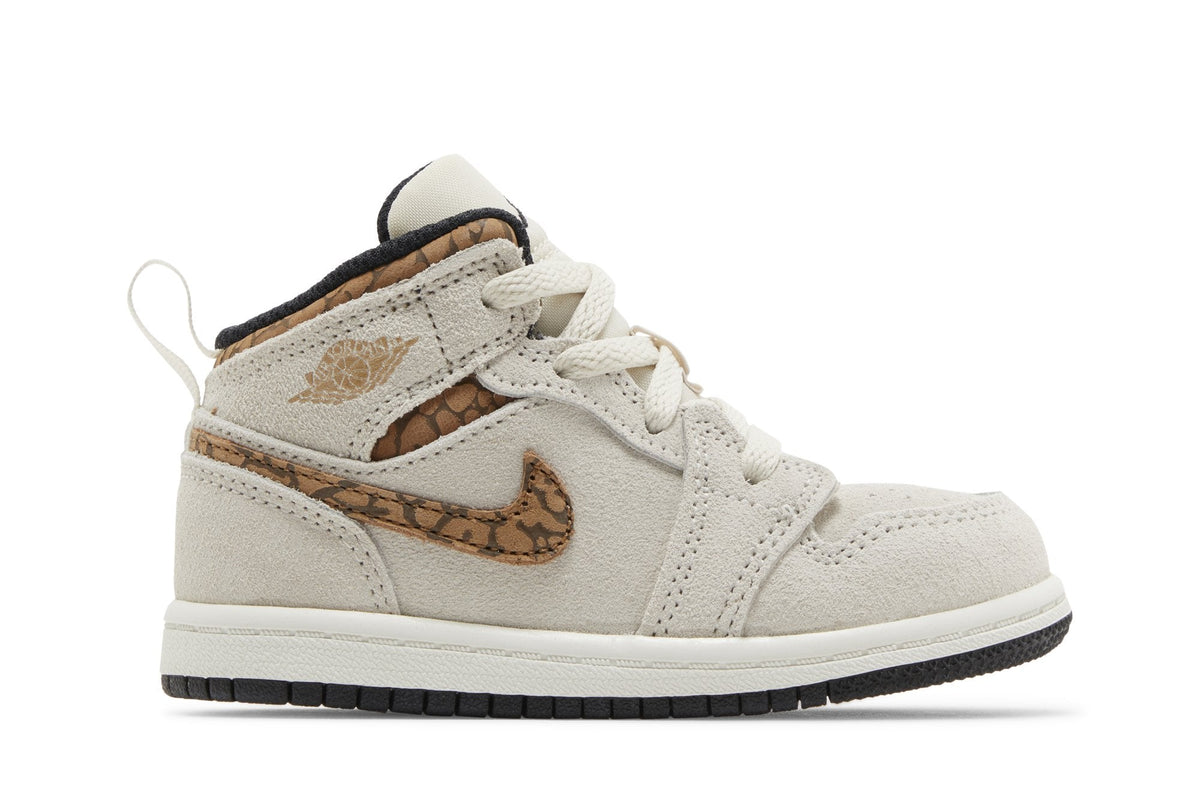 Air Jordan Toddlers Retro 1 Mid Se 'Brown Elephant Td' (Td)'