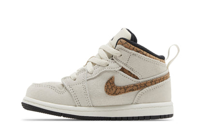 Air Jordan Toddlers Retro 1 Mid Se 'Brown Elephant Td' (Td)'