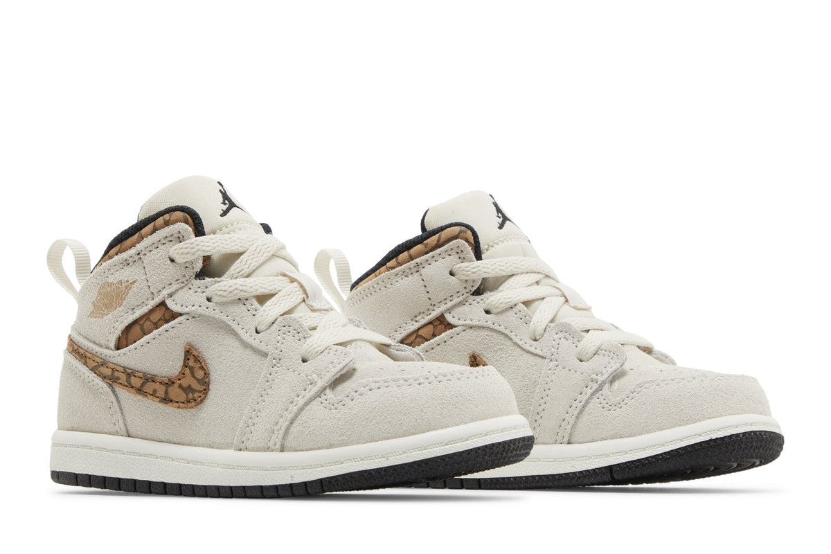 Air Jordan Toddlers Retro 1 Mid Se 'Brown Elephant Td' (Td)'