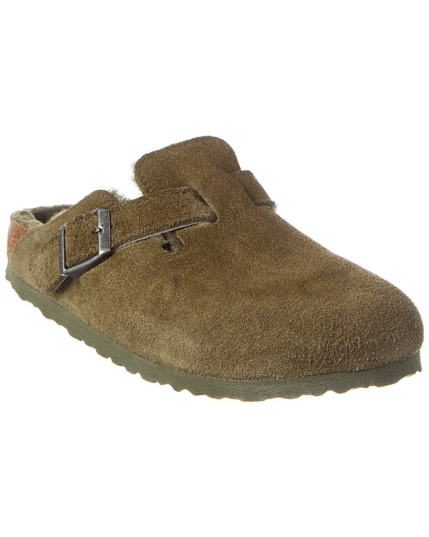 Birkenstock Unisex Boston Shearling Suede Leather Thyme