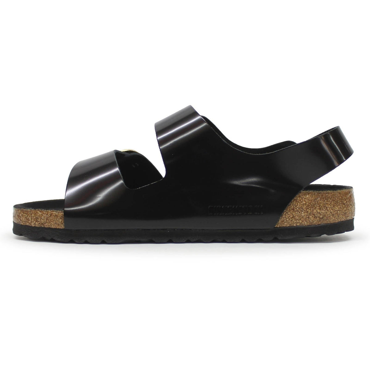 Birkenstock Unisex Milano Big Buckle Natural Leather High Shine Black