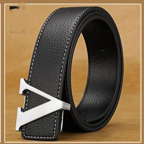 Men’s Personalized Leather Letter Belt | Initial Buckle Designer Style Belt for Men | Luxury Alphabet Motif Leather Waistband | Trendy Custom Letter Fashion Belt