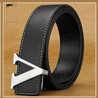 Men’s Personalized Leather Letter Belt | Initial Buckle Designer Style Belt for Men | Luxury Alphabet Motif Leather Waistband | Trendy Custom Letter Fashion Belt