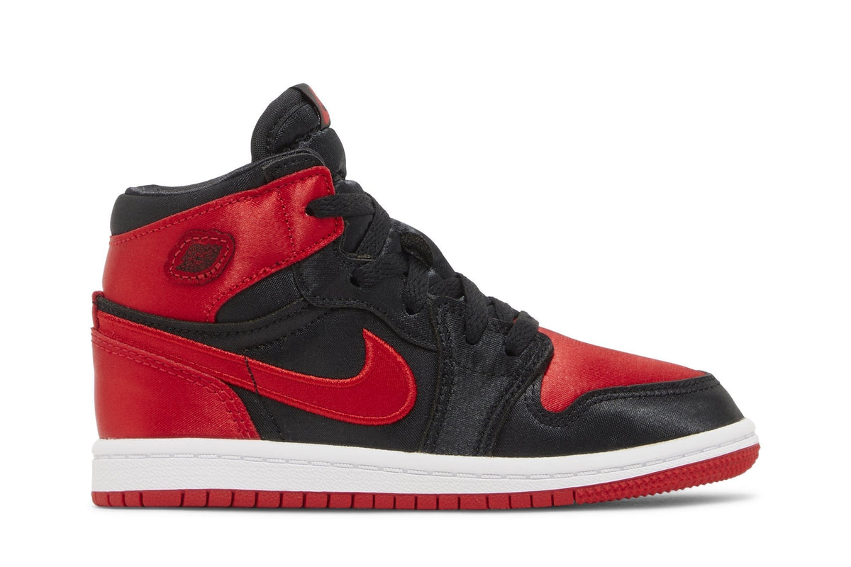Air Jordan Toddlers Retro 1 High Og 'Satin Bred Td' Sneakers