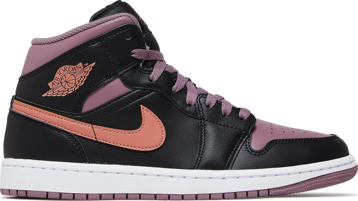 Air Jordan Men's Retro 1 Mid Se 'Black Sky J Mauve' Sneakers