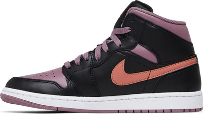 Air Jordan Men's Retro 1 Mid Se 'Black Sky J Mauve' Sneakers