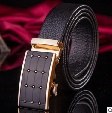 Men’s Factory Direct Automatic Leather Belt | Premium Wholesale Business Ratchet Belt | Luxury Genuine Leather Men's Belt | Sleek Professional No-Hole Automatic Waistband
