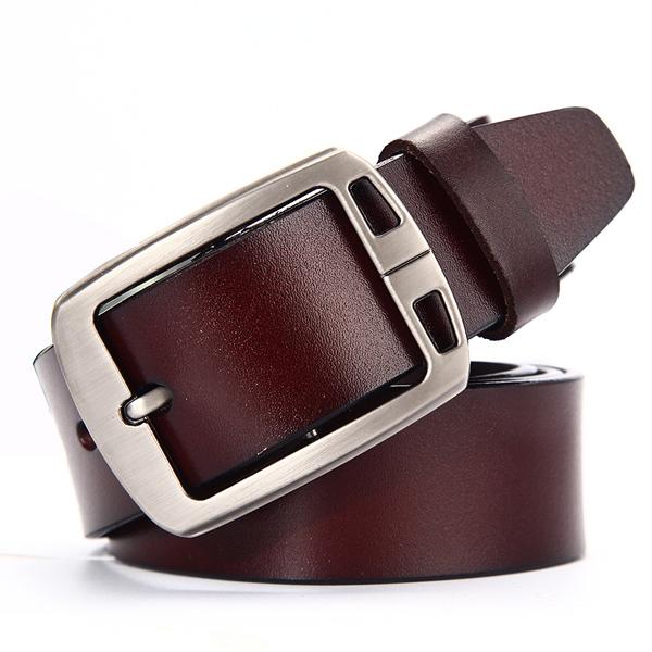 Men’s Luxury Genuine Leather Belt | Premium High-Quality Designer Dress Belt | Classic Formal Cowhide Leather Waistband | Men's Executive Business Belt with Polished Buckle