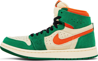 Air Jordan Women's Retro 1 High Zoom Air Cmft 2 'Pine Green Orange' Sneakers