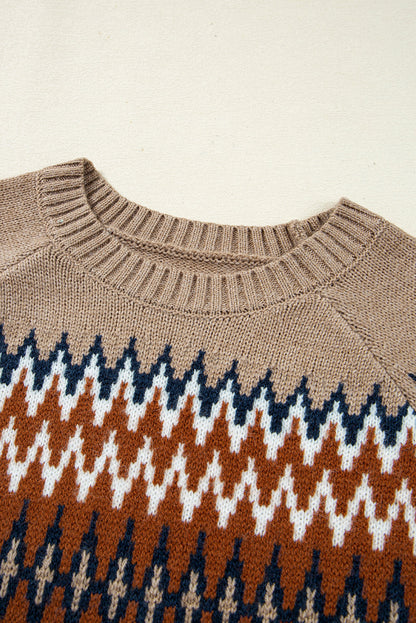 Threaded Pear Eva Aztec Crew Neck Sweater
