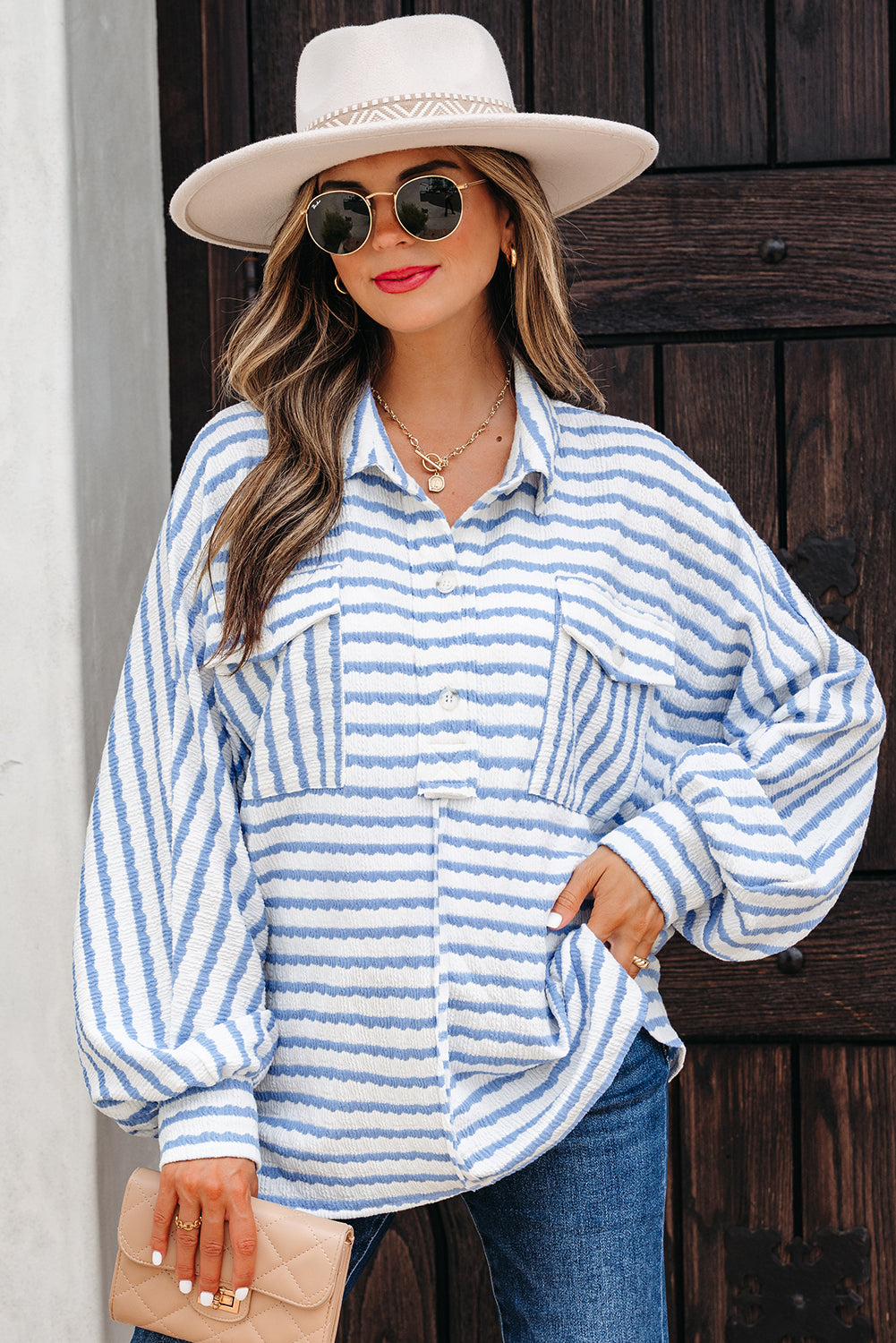 Threaded Pear Leilani Chest Loose Fit Blouse