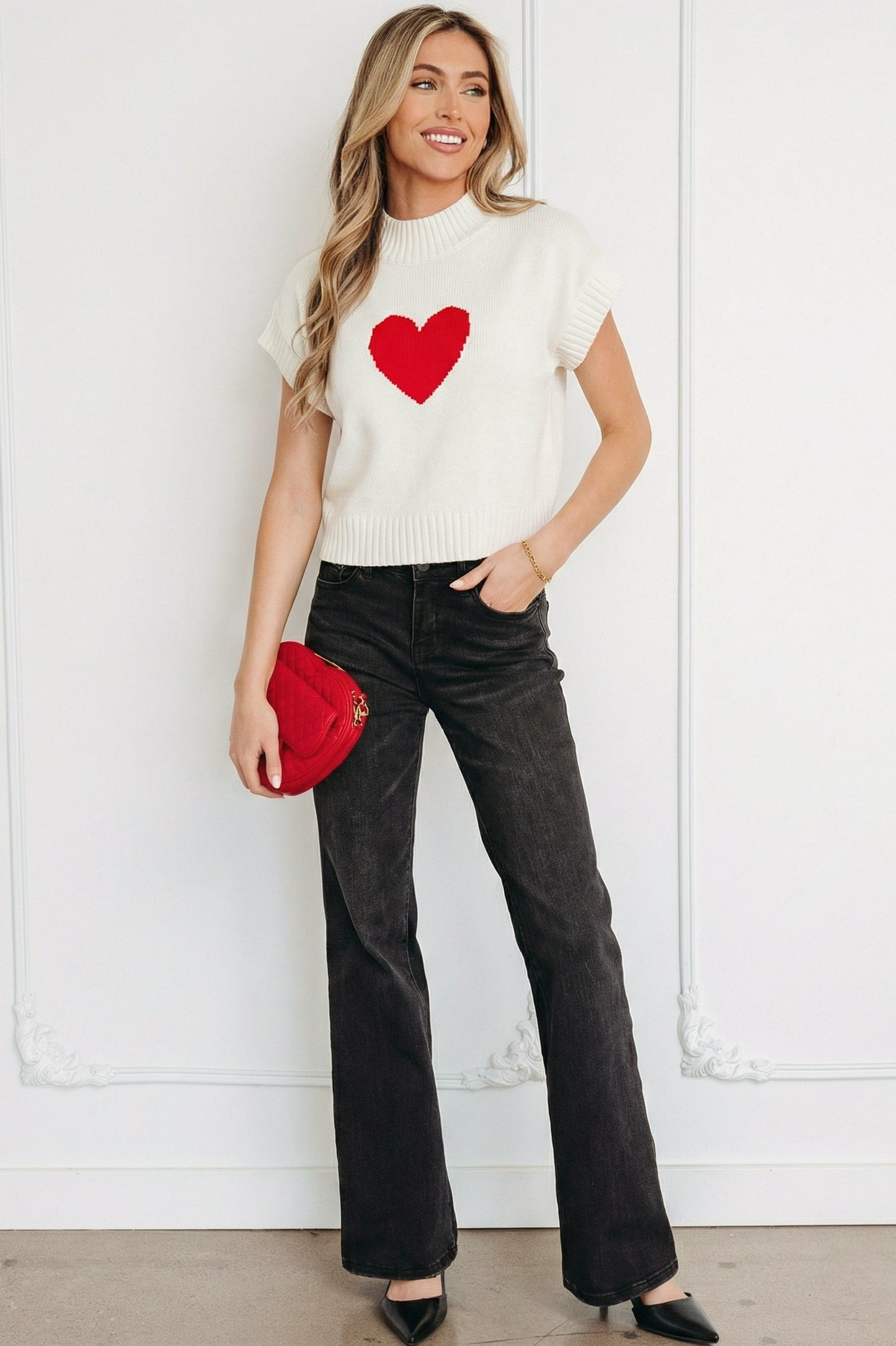 Adele Cropped Short Sleeve Sweater