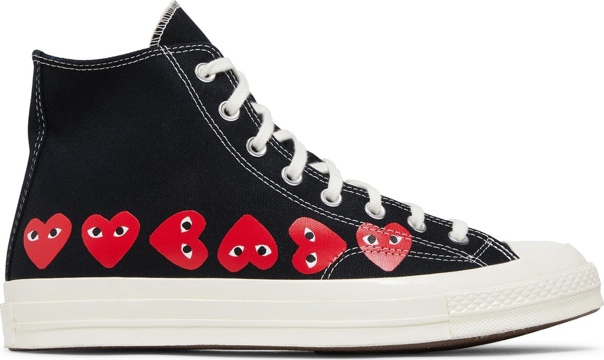Converse Men's Chuck Taylor All Star 70 Hi 'Comme Des Garcons Play Multi-Heart Black' Sneakers