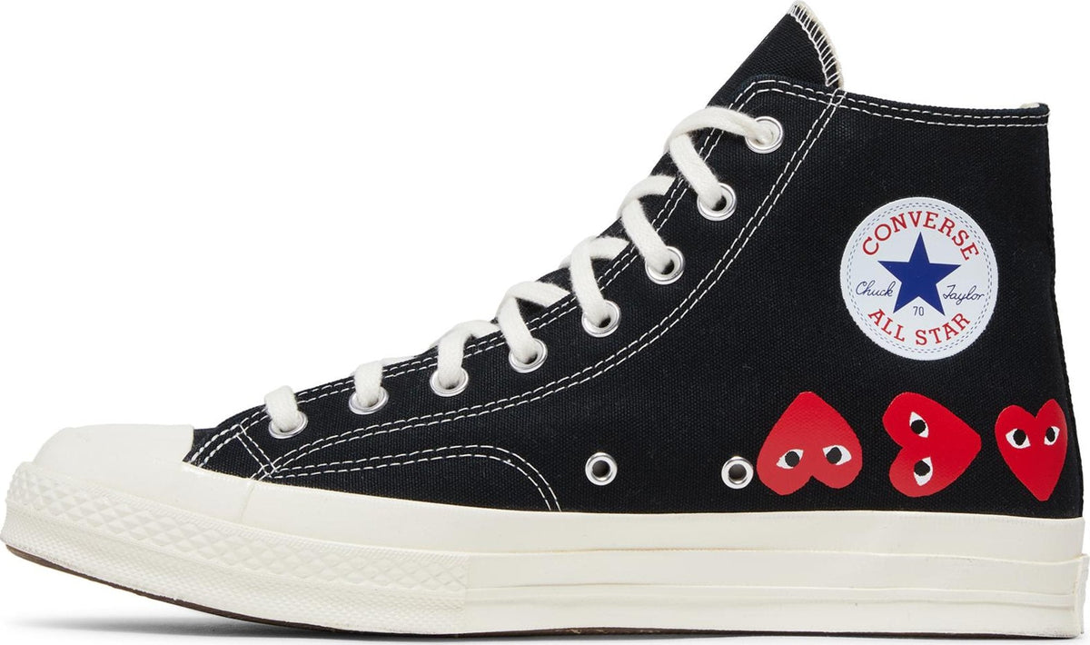 Converse Men's Chuck Taylor All Star 70 Hi 'Comme Des Garcons Play Multi-Heart Black' Sneakers