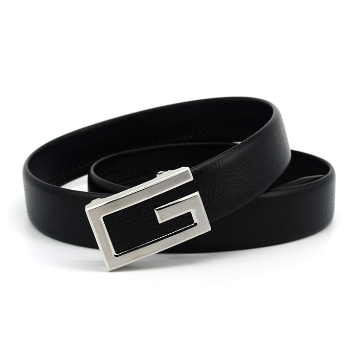 Men’s Stainless Steel Automatic Buckle Belt | High-Sense Ratchet Belt for Men | Trendy No-Hole Leather-Style Waistband | Luxury Minimalist Automatic Slide Belt | 2026 High-Fashion Executive Dress Belt