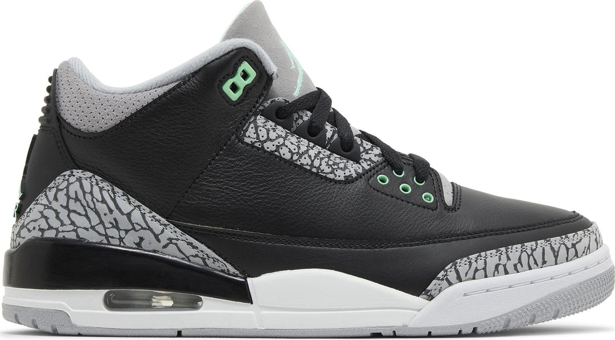 Air Jordan Men's Retro 3 "Green Glow" Sneakers