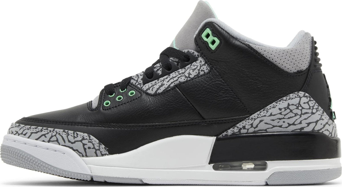 Air Jordan Men's Retro 3 "Green Glow" Sneakers