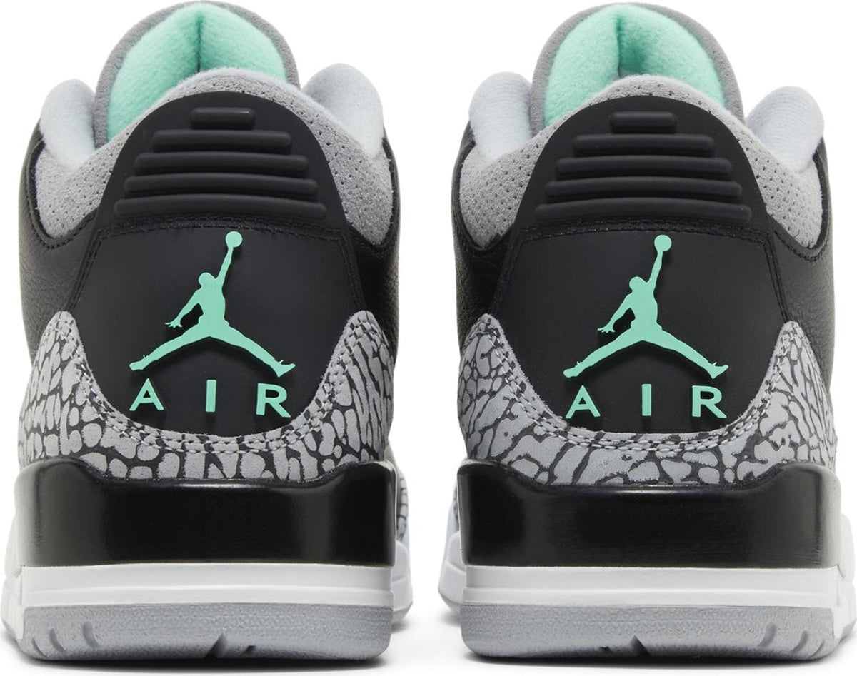 Air Jordan Men's Retro 3 "Green Glow" Sneakers