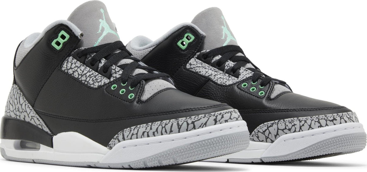 Air Jordan Men's Retro 3 "Green Glow" Sneakers