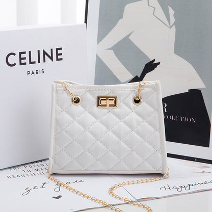 Women’s Mini Chain Shoulder Bag | Luxury Small Square Crossbody Bag | Trendy Designer Petite Handbag | Elegant Metallic Chain Mini Purse for Evening & Casual Wear
