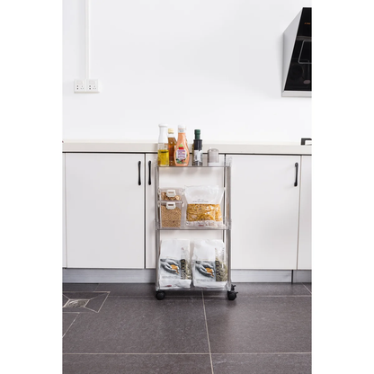 Chrome Clear Acrylic 3 Tier Cart