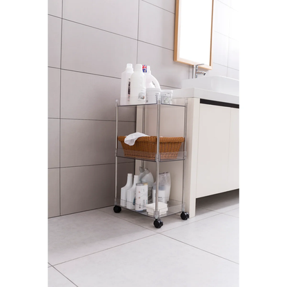 Chrome Clear Acrylic 3 Tier Cart