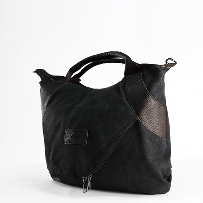 Minimalist Retro Canvas Shoulder Bag for Women | Vintage Crossbody Handbag | Large Capacity Aesthetic Daily Tote | High-Sense Casual Messenger Bag for Work & Travel