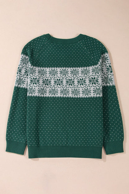 Threaded Pear Abigail Pattern Drop Shoulder Sweater