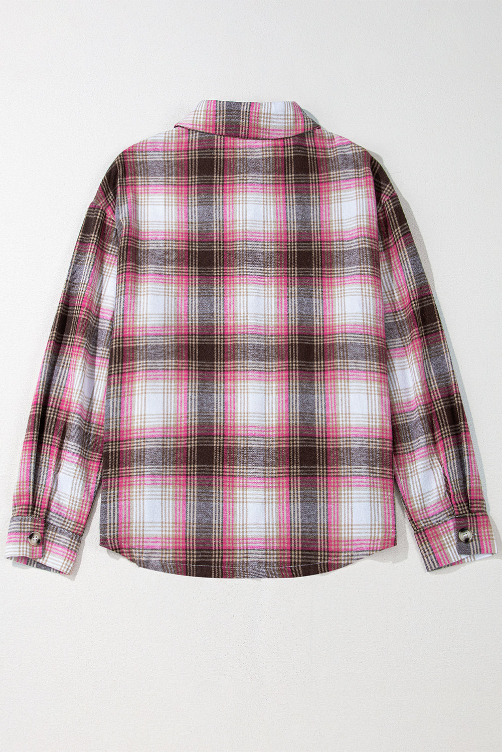 Threaded Pear Harper Plaid Flap Up Shacket