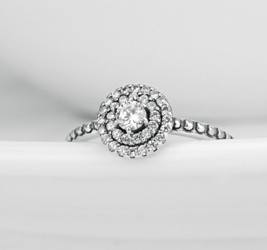 925 Sterling Silver Diamante "Sky Star" Ring | Gold & Rose Gold Plated Inlaid Zircon Ring | Elegant Wedding & Proposal Jewelry for Women