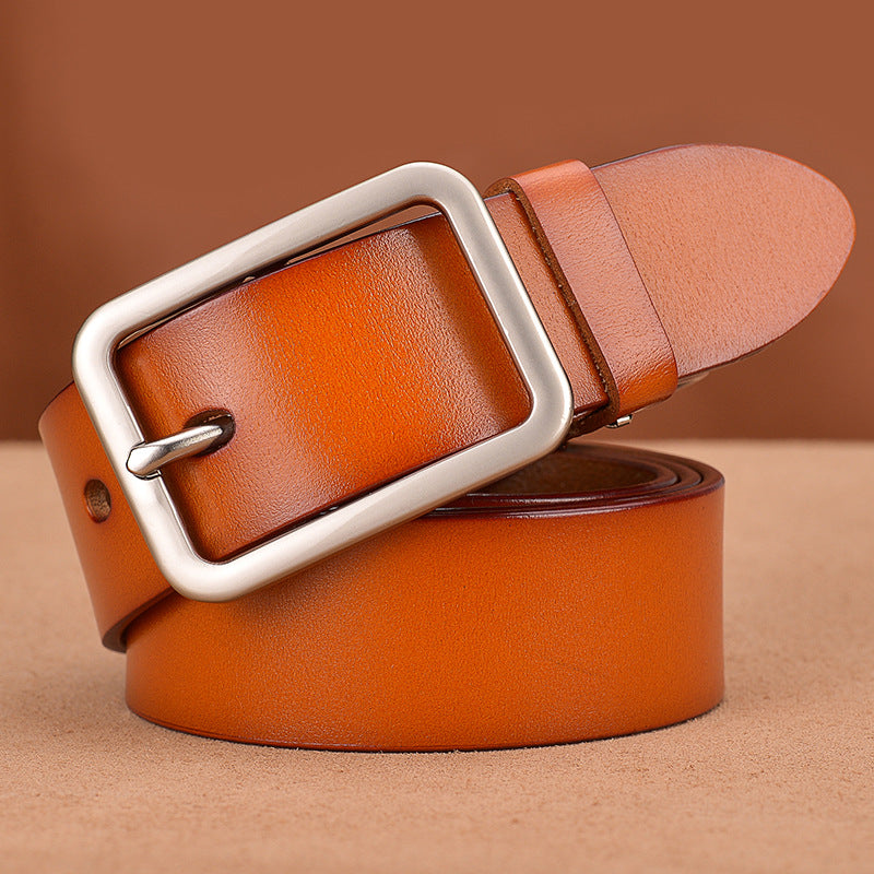 Premium Men’s Leather Belt with Classic Alloy Buckle | Genuine Style Formal & Casual Leather Belt | Durable Waist Strap for Men | Timeless Designer-Style Executive Belt