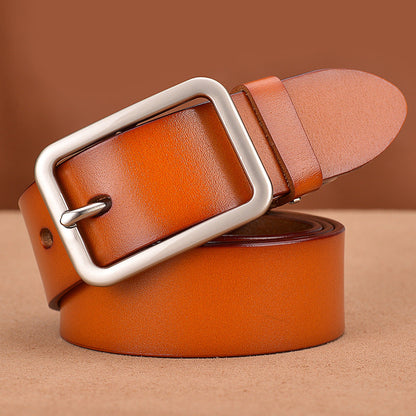 Premium Men’s Leather Belt with Classic Alloy Buckle | Genuine Style Formal & Casual Leather Belt | Durable Waist Strap for Men | Timeless Designer-Style Executive Belt
