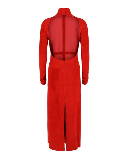 Ferragamo Backless Suede Dress