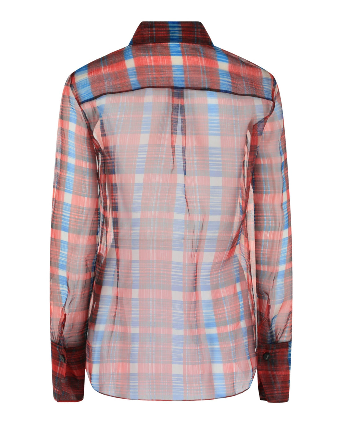 Ferragamo August Organza Check Button-Front Shirt
