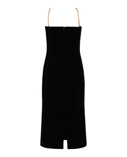 Ferragamo Midi Tube Dress With Twisted Chain Straps