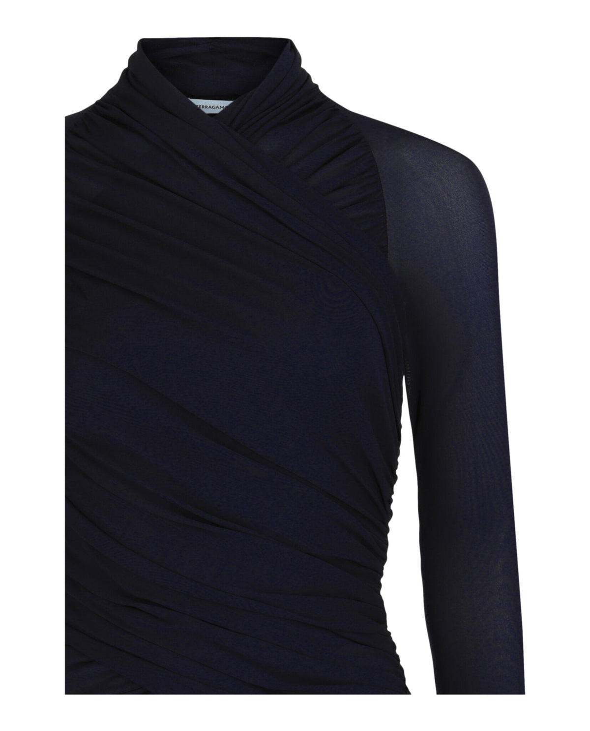 Ferragamo Ruched Long-Sleeve Top