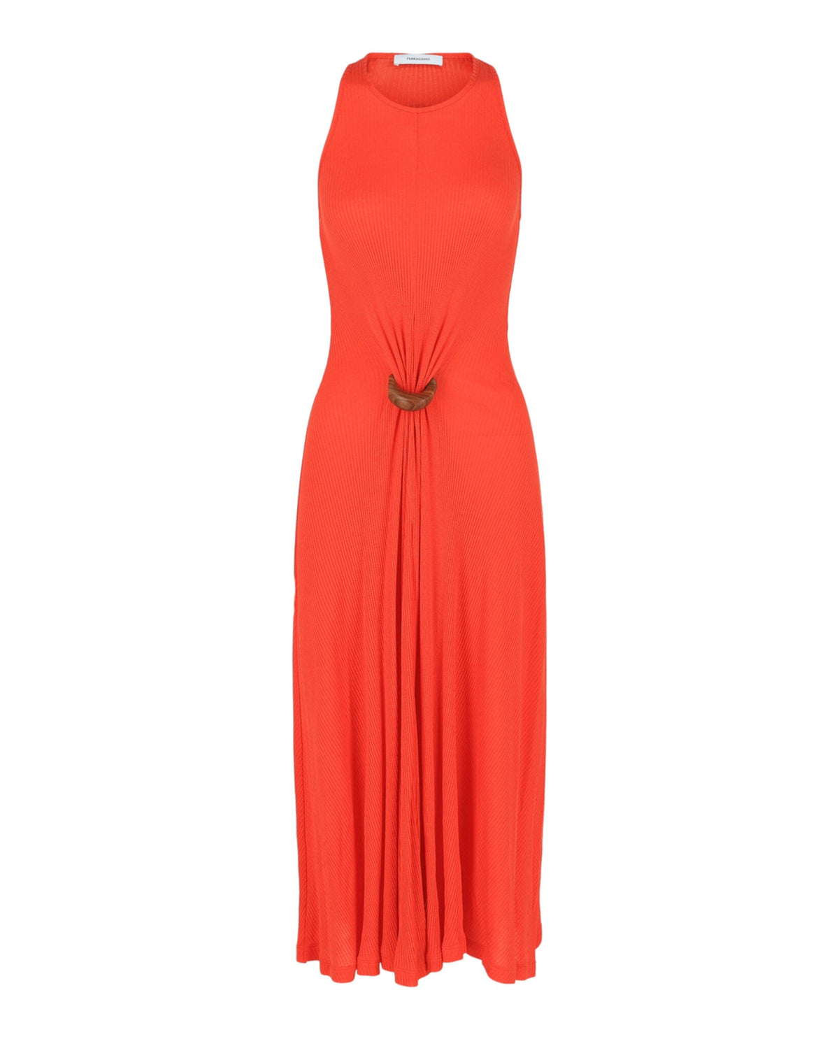 Ferragamo Sleeveless Ribbed Maxi Dress