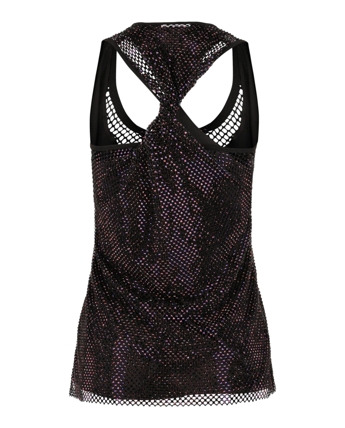 Ferragamo Crystal Embellished Mesh Tank Top