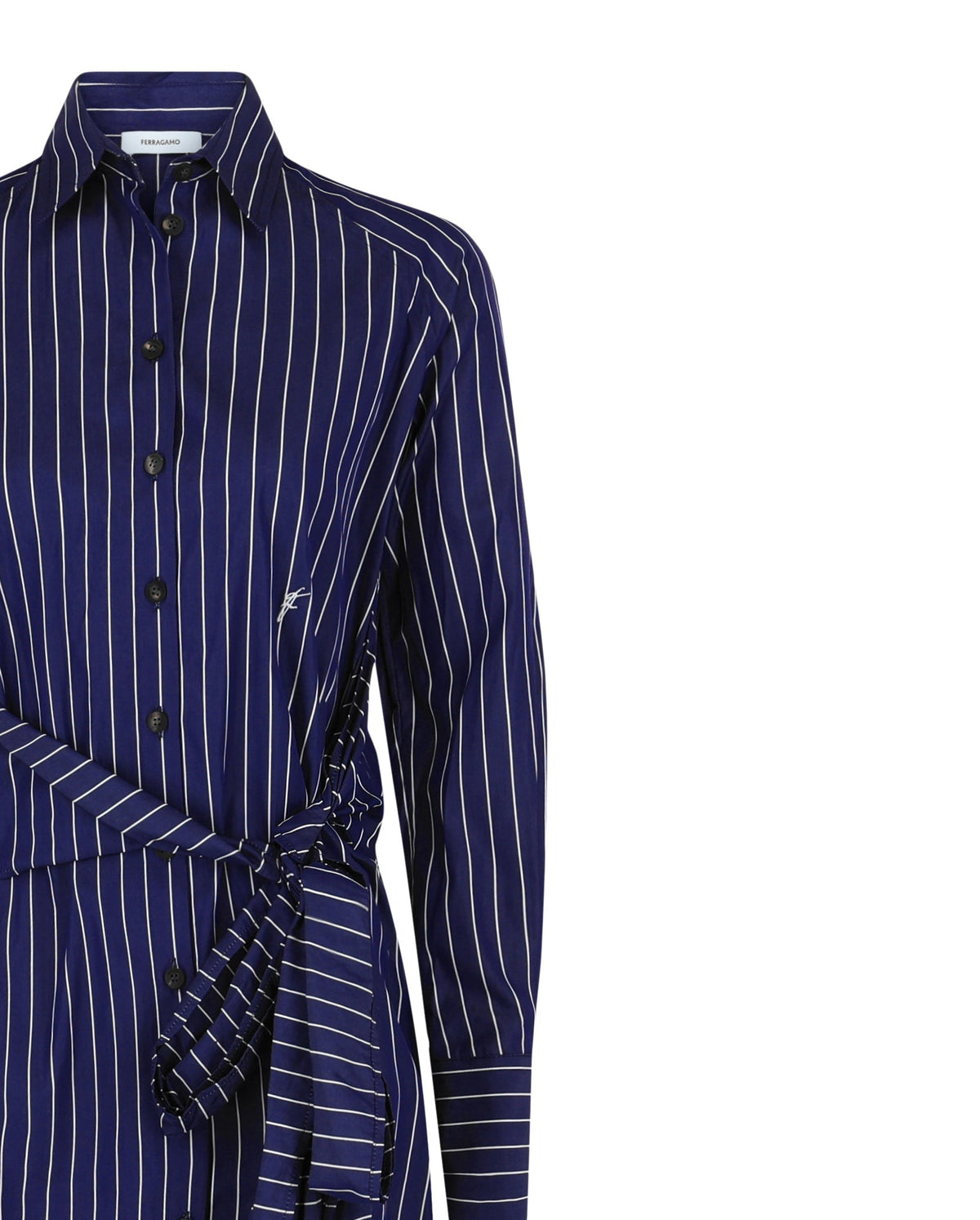Ferragamo Pinstriped Shirt Dress