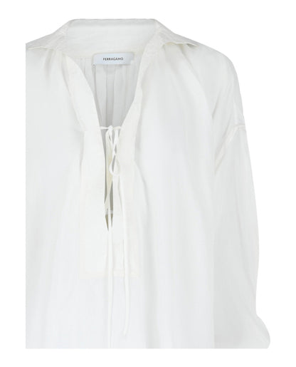 Ferragamo Silk-Blend Tunic Top