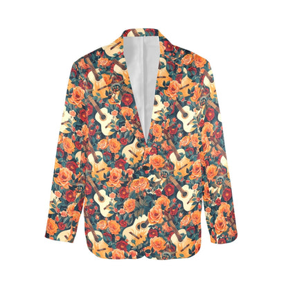 Baha Ranch Colores De Mexico Roses & Guitars Floral Blazer