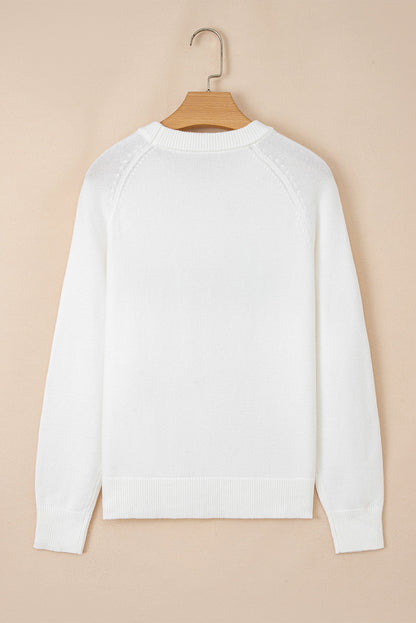 Threaded Pear Merry Christmas Raglan Sleeve Sweater